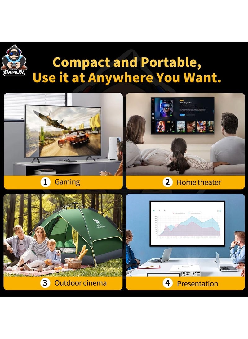 Topleo HCS350 Pro Android 11 Gaming Projector 64GB TF Card Wireless Gaming Controller Dual WIFI1920*1080P Home Theater Portable Projector (Hcs350pro White) - Image 5