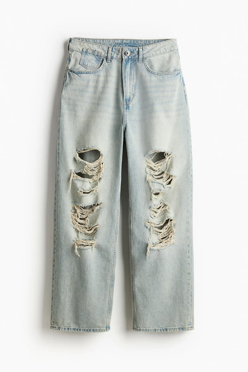 H&M Ribbed High Waist Jeans
