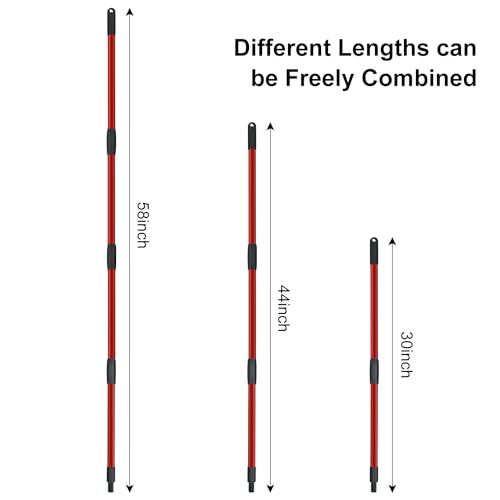 GFRED Mop Handle Replacement for Ocedar 4 Section Mop Replace Handle Compatible with O-Cedar Spin Mop Refills and Brooms ocedar Mop Stick for Floor Clean, 30" to 58", American Thread Joint - Image 2