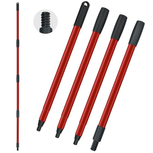 GFRED Mop Handle Replacement for Ocedar 4 Section Mop Replace Handle Compatible with O-Cedar Spin Mop Refills and Brooms ocedar Mop Stick for Floor Clean, 30" to 58", American Thread Joint - Image 1