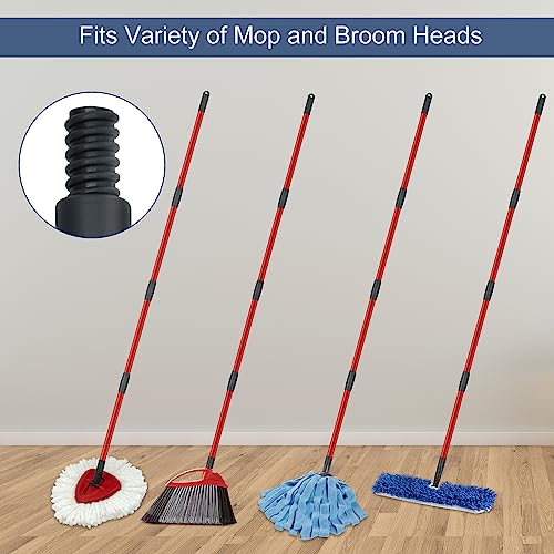 GFRED Mop Handle Replacement for Ocedar 4 Section Mop Replace Handle Compatible with O-Cedar Spin Mop Refills and Brooms ocedar Mop Stick for Floor Clean, 30" to 58", American Thread Joint - Image 4