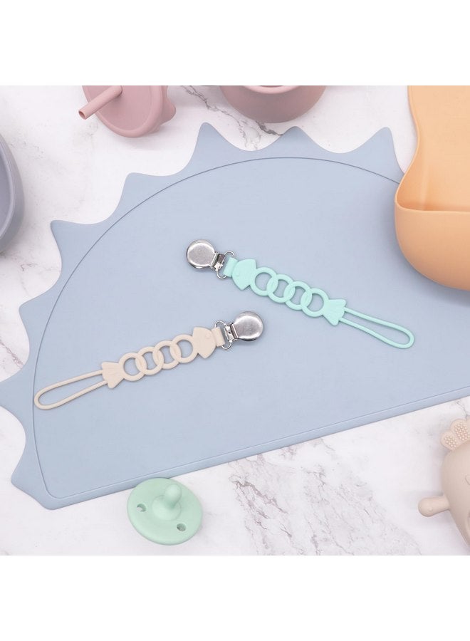 Bebe Mondo Pacifier Clip for Baby Boy Girl Pacifier Holder Silicone Pacifier Clips for Boys Girls Newborn Birthday Baby Shower Soothie - Set of 2 with Metal Clip (Fish) - Image 5