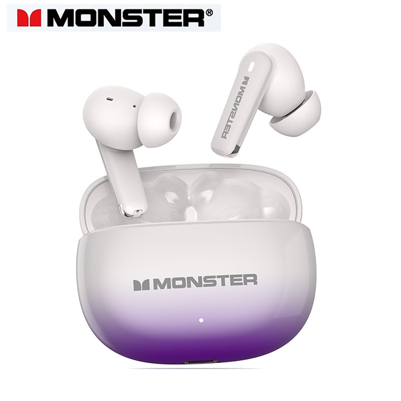 Monster XT02 Wireless Earbuds Bluetooth 5.4, -32dB ANC Noise Cancelling Earphones, Deep Bass Stereo, Low Latency Gaming Headphones, 30H Playtime, IPX5 Waterproof, Touch Control for Any Occasion - Image 1