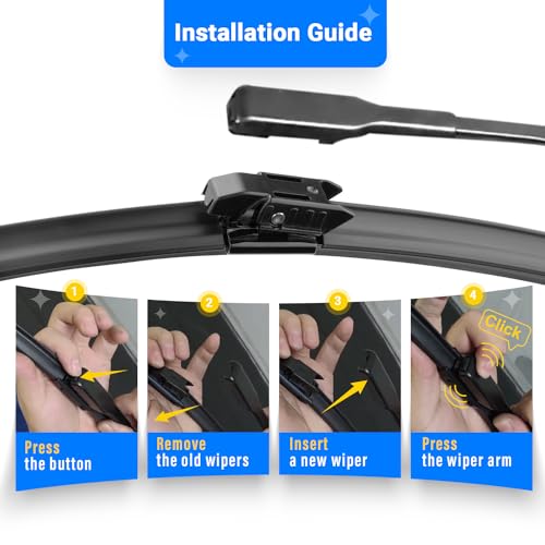 RAINTOK Windshield Wiper Blades Replacement for 2017-2022 Mini Cooper Countryman Original Factory Quality Front Rear Wipers Blade Set for My Car - 23" 21" 10" (Pack of 3) - Image 4