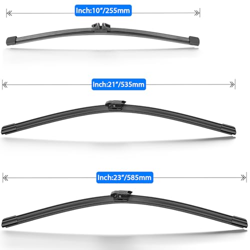 RAINTOK Windshield Wiper Blades Replacement for 2017-2022 Mini Cooper Countryman Original Factory Quality Front Rear Wipers Blade Set for My Car - 23" 21" 10" (Pack of 3) - Image 5