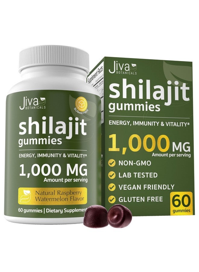 Jiva BOTANICALS Jiva Pure Himalayan Shilajit Gummies for Men & Women - Pure Shilajit Gummies 1000mg for Healthy Aging, Immune System & Normal Energy Support - Sugar-Free, Vegan, Made in The USA (60 Count) - Image 1