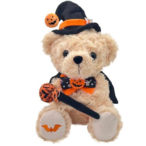 Numyawl Teddy Bear Stuffed Animal Wizard Bear Wizard Plush Toy for Party Decorations 8 Inch Cute Orange Bear Plushies Stuffed Animal with Pumpkin Hat Magic Wand - Image 1