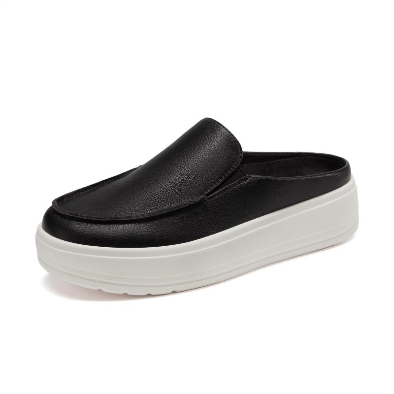 Rihero Slip On Mules for Women Comfortable Black Platform Shoes Lightweight Fall Mules for Business Casual Walking Size 7.5 - Image 1