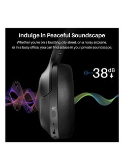 TOZO TOZO HT2 Hybrid Active Noise Cancelling Headphones, Wireless Over Ear Bluetooth Headphones, 60H Playtime, Hi-Res Audio Custom EQ via App Deep Bass Comfort Fit Ear Cups, for Home Office Travel  - Image 4