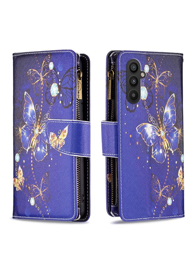 اس-توب جراب لهاتف Samsung Galaxy A25 5G بنمط رسم ملون وسحاب من الجلد - Image 1