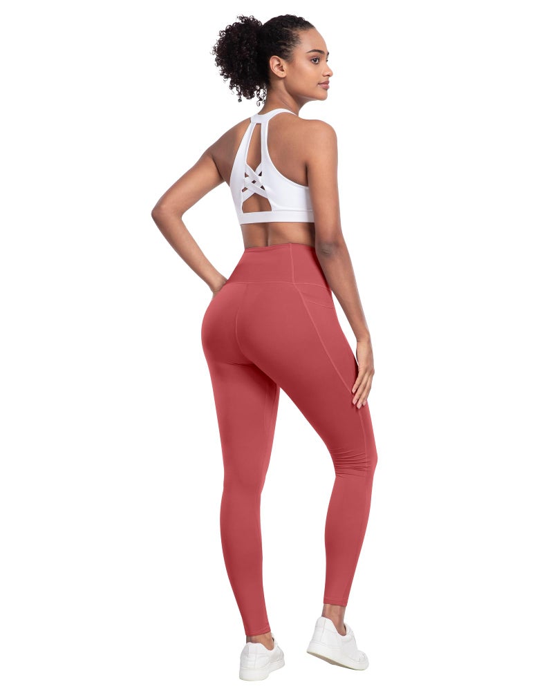 LZYVOO Leggings with Pockets for Women, 6 Packs Soft High Waisted Tummy Control Workout Yoga Pants(BlackGrayNavyWineXRedJGreen-M) - Image 4
