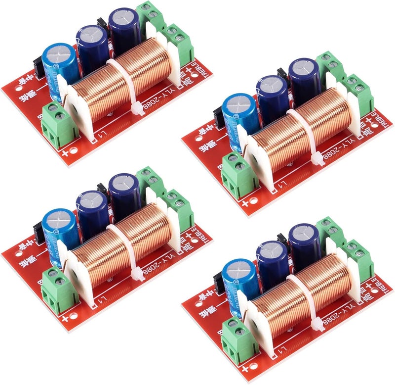 ACEIRMC 400W Adjustable Multi Speaker Treble/Bass 2 Unit Audio Frequency Divider 2 Way Crossover Filters Updated Version (4pcs) - Image 1