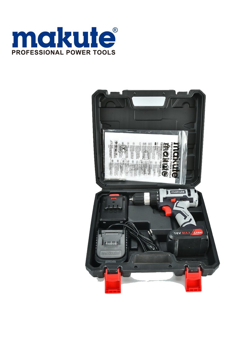 makute Hammer Drill With Two 20 volt Batteries, Speed 1450rpm, Drill Diameter 10mm, Torque 30 Nm  - Image 3