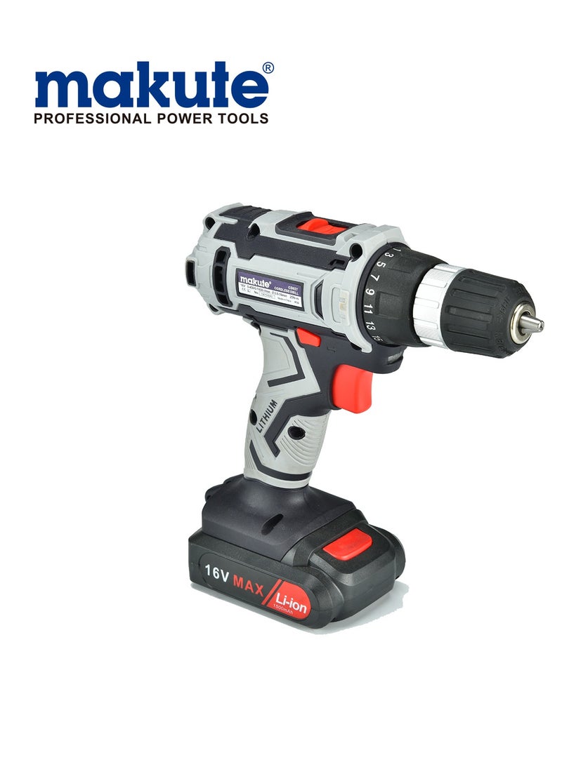 makute Hammer Drill With Two 20 volt Batteries, Speed 1450rpm, Drill Diameter 10mm, Torque 30 Nm  - Image 2