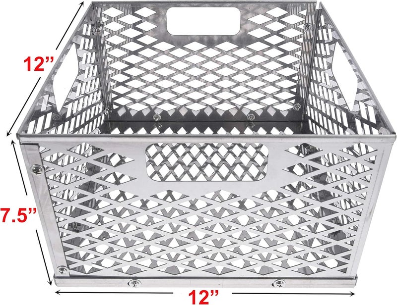 DELSbbq Charcoal Firebox Basket for Oklahoma Joe's Highland Bandera Longhorn. Fits Most Offset Smoker Grill, Stainless Steel, 12 x 12 x 7.5 Inches - Image 2