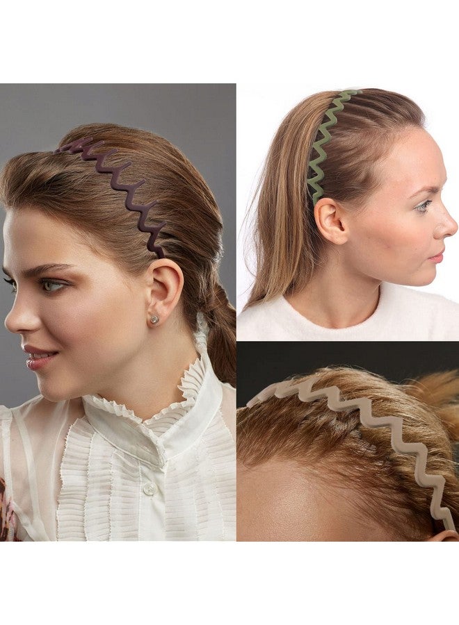 LAPOHI 8 Pcs Non Slip Fashion Effortless Plastic Headbands With Teeth Comb Skinny Hair Bands For Women Men Teen Girls Comb Teeth Morandi - Image 5