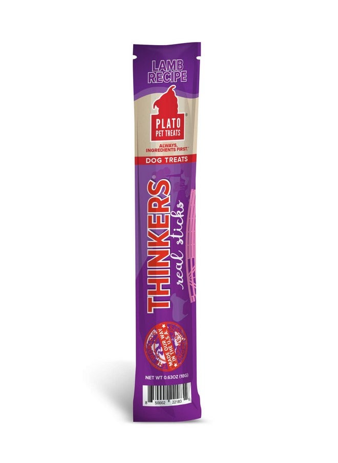 بلاتو مكافآت الكلاب المجففة بالهواء من Plato Pet Treats، مكافآت الكلاب المصنوعة من لحم الضأن الطبيعي بالكامل، لحم حقيقي، صنع في الولايات المتحدة الأمريكية، عود واحد، 0.63 أونصة  - Image 1