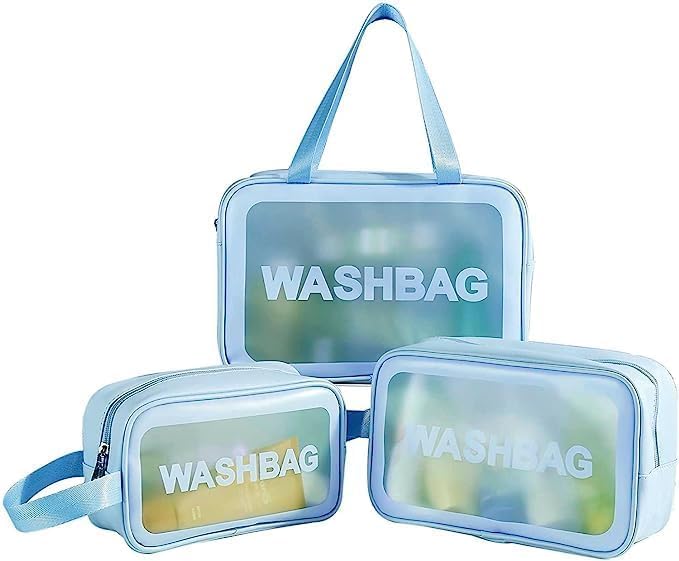 SINGTHITA Women Zipper Makeup Beauty Bags Transparent Make Up Organizer Storage Bath Toiletry Wash Bag Travel Waterproof Cosmetic Bag PU PVC Cosmetic Makeup Pouch for Women - Image 3