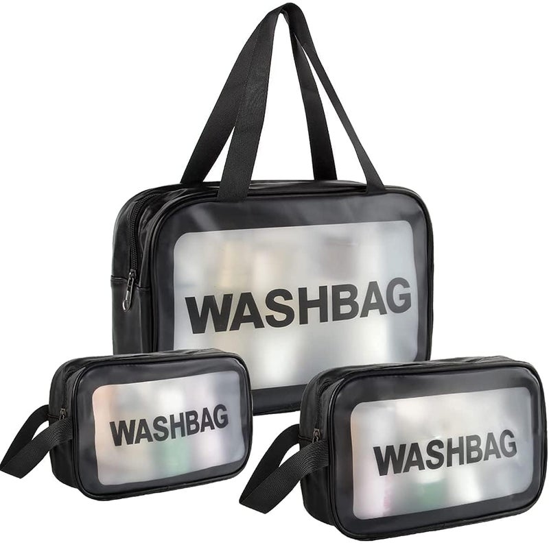 SINGTHITA Women Zipper Makeup Beauty Bags Transparent Make Up Organizer Storage Bath Toiletry Wash Bag Travel Waterproof Cosmetic Bag PU PVC Cosmetic Makeup Pouch for Women - Image 2