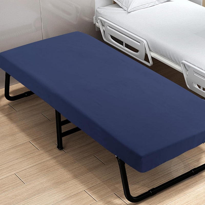 URZGU Cot Sheets 31" x 75", 2 Pack Cot Size Sheet Fitted for Narrow Twin Mattress/RVs Bunk/Guest Beds/Army Cots/Trifold Mattress/Travel Size Mattress, Ultra Soft & Breathable Camper RV Bunk Bed Sheets, Navy - Image 2