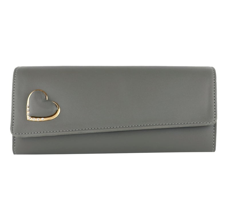 ALSU Women's Hand Wallet Purse Clutch | Phone Pocket | Coin Pocket | 4 Card Slots (Grey) - Image 4