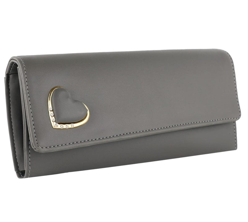 ALSU Women's Hand Wallet Purse Clutch | Phone Pocket | Coin Pocket | 4 Card Slots (Grey) - Image 1