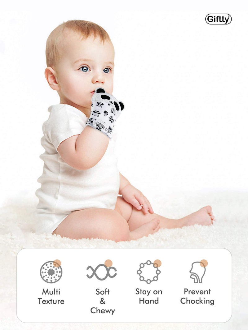Giftty قفاز عضاضة الأطفال من Giftty - قفاز مضغ للأطفال - لعبة عضاضة مهدئة - تخفيف آلام التسنين - قفاز لمنع الخدوش - مناسب للأطفال من 0-6 أشهر - Image 2