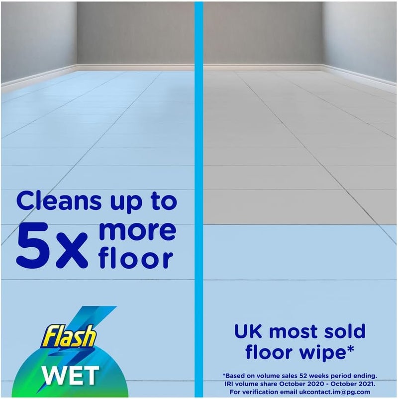 Flash Speedmop Wet Floor Cleaning Wipes, 96 Cloths, Antibac Lemon Multi-Surface - Image 3