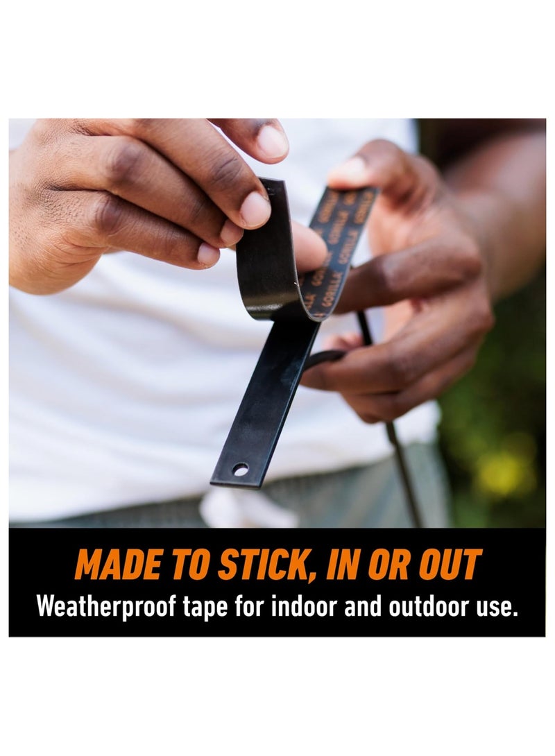 شريط تثبيت Gorilla شديد التحمل مزدوج الجوانب، مقاس XL، 1 بوصة × 120 بوصة، أسود، (عبوة من قطعة واحدة) - Image 3