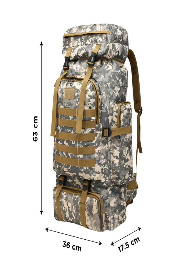 NFI essentials Hiking Bag, Military Print Travel Shoulder Backpack, Rucksack Duffle Bag with Shoe Compartment & Wet Clothes for Gym, Duffel Bag for Travelling, Camping & Trekking - Image 4