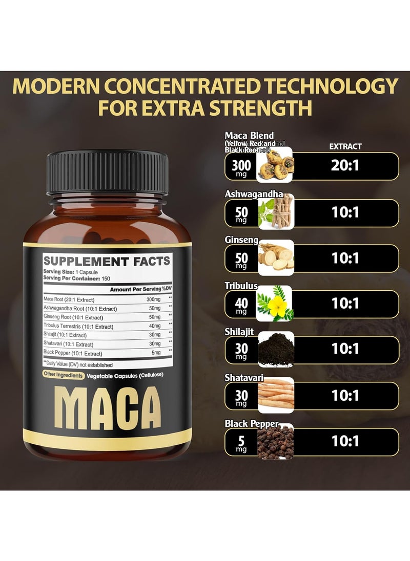 agobi - Maca Extra Strength 7 in 1, Maca Root, Ginseng Root, 150 Capsules - Image 1