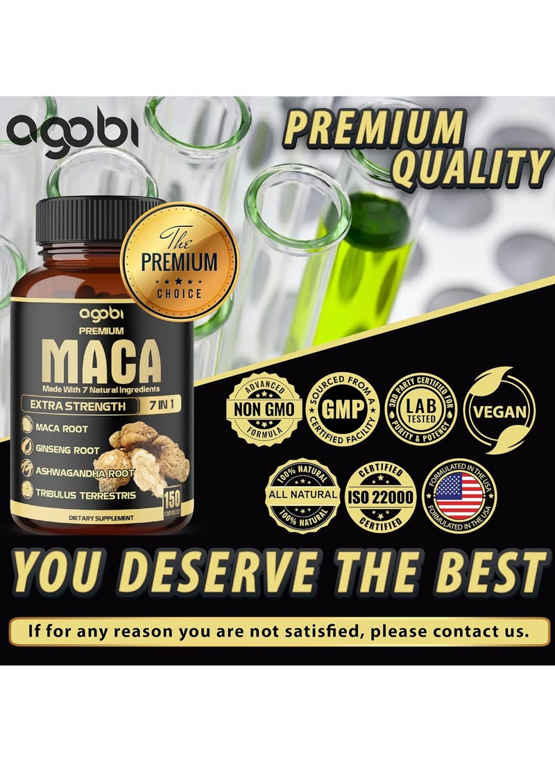 agobi - Maca Extra Strength 7 in 1, Maca Root, Ginseng Root, 150 Capsules - Image 1