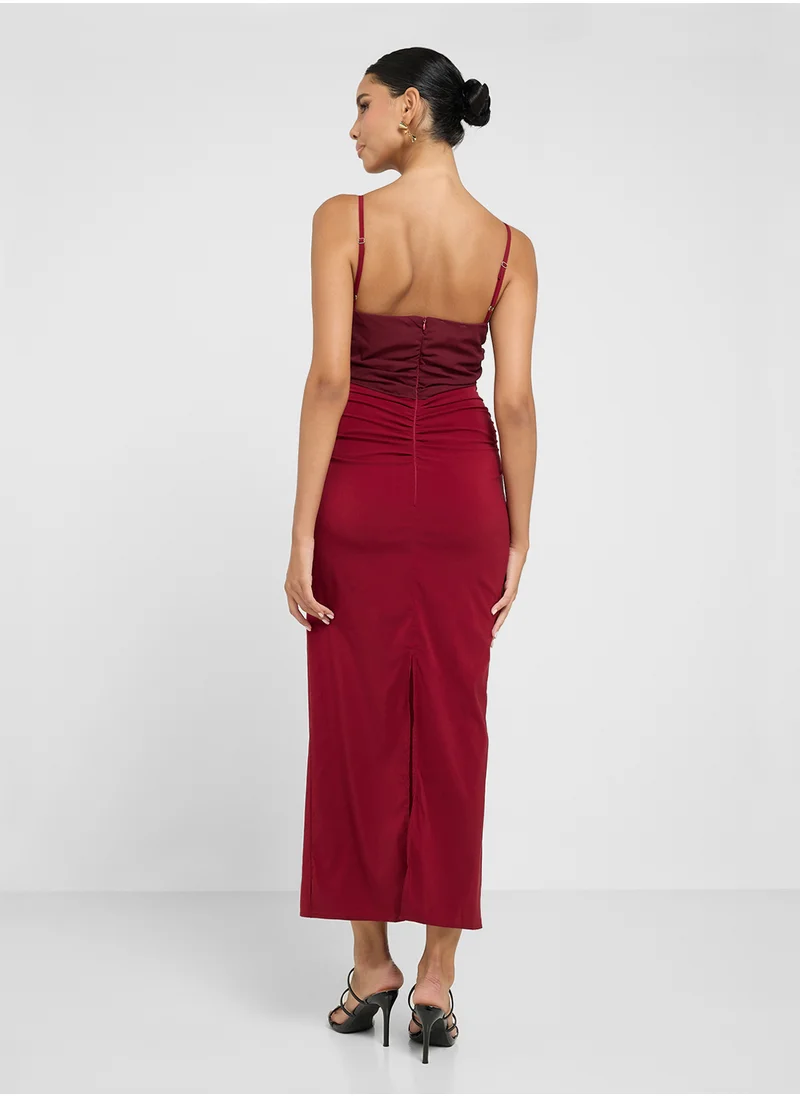 Ginger Strappy Ruched Bodycon Dress