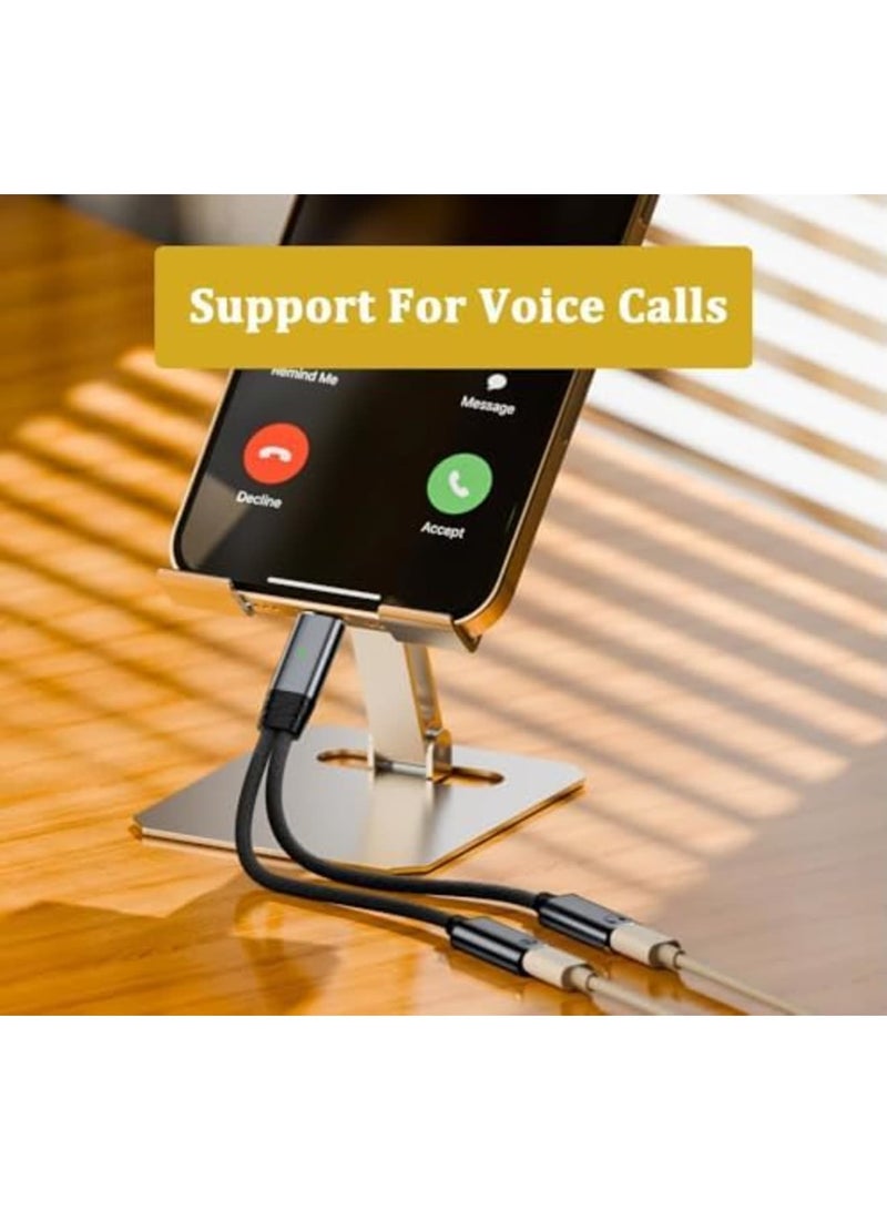 SYOSI محول USB C مقسم - كابل دنجيل صوتي مزدوج USB C لسماعات الرأس والشاحن مع شحن سريع PD 100W لهواتف iPhone 16/15، iPad، MacBook، Galaxy S24/S23، والمزيد (رمادي) - Image 5