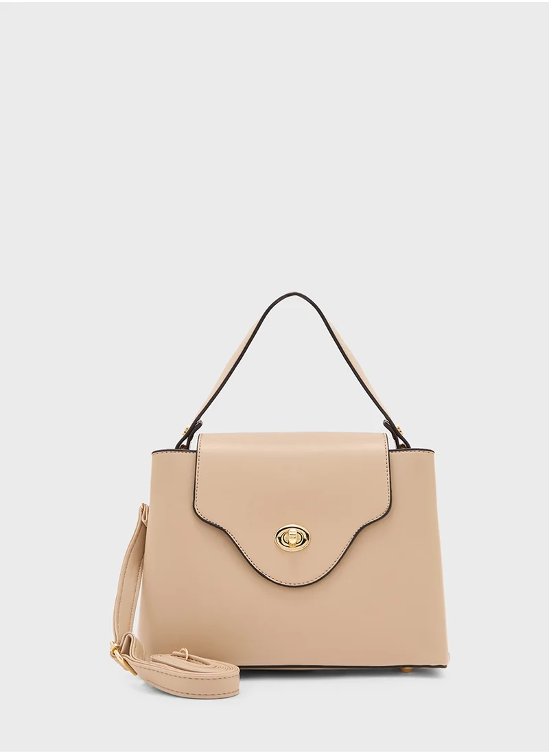 ELLA Minimalist Metal Trim Satchel Bag