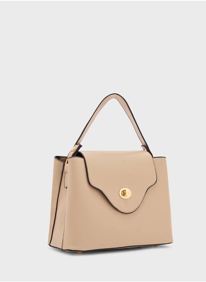 ELLA Minimalist Metal Trim Satchel Bag  - Image 3
