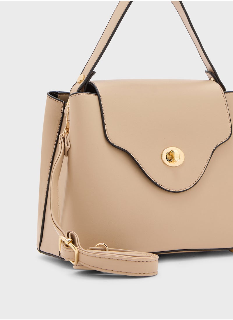 ELLA Minimalist Metal Trim Satchel Bag  - Image 4