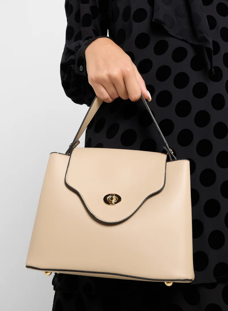 ELLA Minimalist Metal Trim Satchel Bag