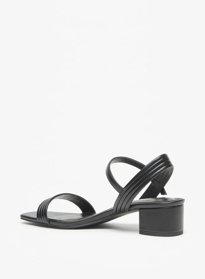 Celeste Women's Textured Block Heel Sandals with Buckle Closure