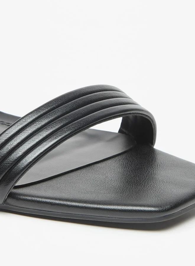 Celeste Women's Textured Block Heel Sandals with Buckle Closure