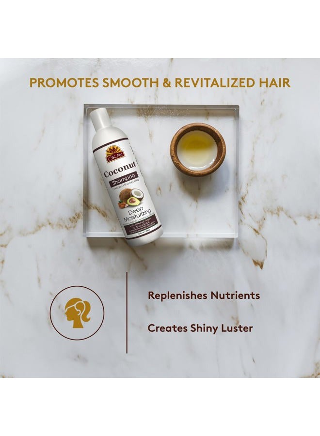 OKAY COCONUT OIL DEEP MOISTURIZING SHAMPOO 12oz / 355ml - Image 3