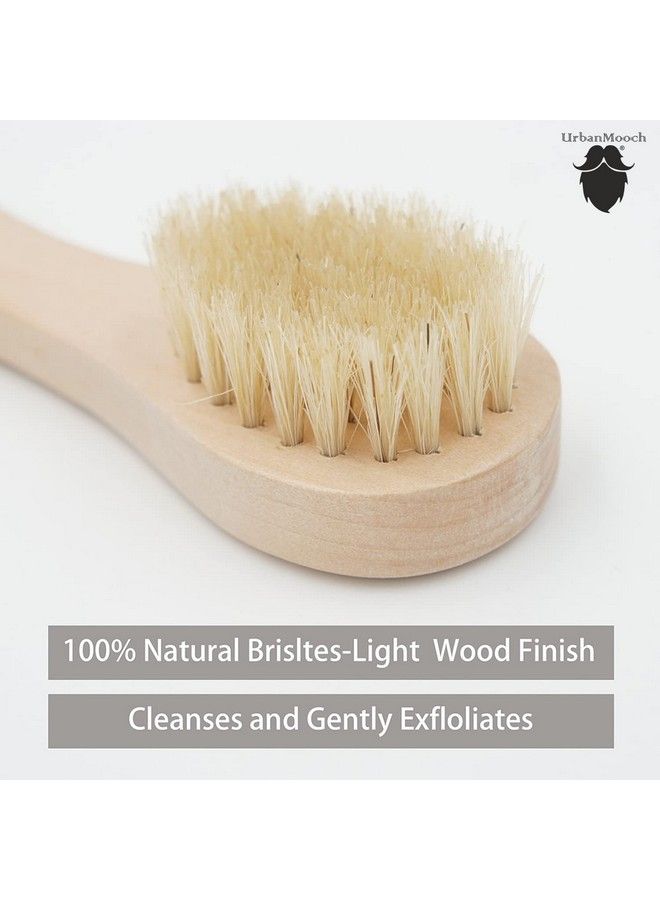 UrbanMooch Face Cleansing Brush ; Face Massage Brush For Exfoliation Promotes Lymphatic Drainage Deep Cleansing Gentle Pore Cleaning For Glowing Soft Skin Wooden Handle - Image 3