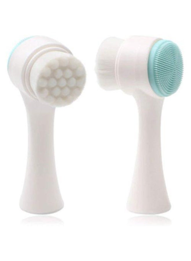 Generic Silicone Facial Cleansing Brush Double Side Facial Cleansing Brush Vibration Massage Facial Wash Skin Care Multi-Color DFBMC2  - Image 2