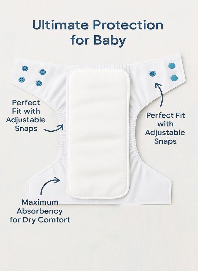 Kritiu Reusable Baby Cloth Diapers (0-3 Years) Pack of 3 with 2 Inserts & Bib | Leak-Proof & Adjustable | Washable Up to 300 Times | Waterproof, BPA-Free, Eco-Friendly, Anti Bacterial, Rashes Free Diapers for Babies & Toddlers (3-17 kg) (YELLOW) - Image 4