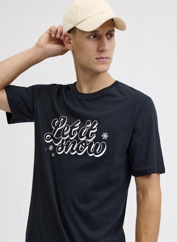 JACK & JONES Merry Christmas Regular Fit Crew Neck T-Shirt - Image 3