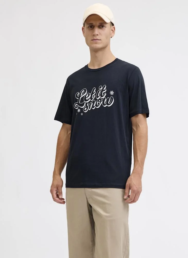JACK & JONES Merry Christmas Regular Fit Crew Neck T-Shirt