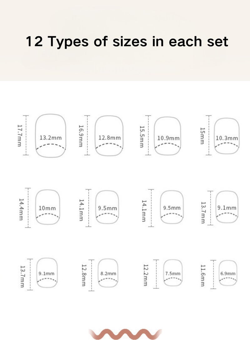 24 قطعة أظافر كاذبة مع الغراء أداة مجموعة ألوان مختلطة رقيقة أحمر وردي مطبعة على الأظافر صالون بسيط أظافر فرنسية نمط عارية اللون مستحضرات تجميل مكياج أظافر للسيدات الفتيات هدية - Image 3