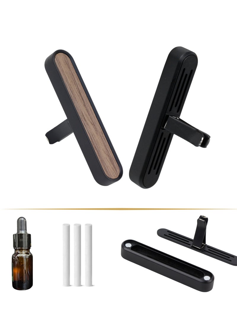XLOGIX Luxury Car Air Freshener Diffuser with 3 Refill Fiber Sticks & Premium Fragrance Bottle – Elegant Metal & Wood Design, Customizable Fragrance (BLACK, Musk Royale) - Image 1