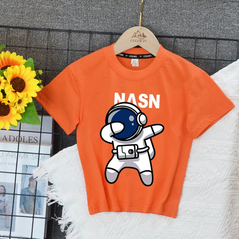 Factory Korean Version Of The Big Children'S Cartoon Printed Short Sleeve T-Shirt Summer Boys And Girls Fashion Brand Joker Foreign Style Top - Image 1
