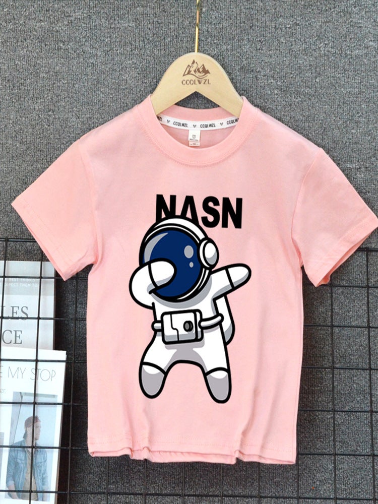 Factory Korean Version Of The Big Children'S Cartoon Printed Short Sleeve T-Shirt Summer Boys And Girls Fashion Brand Joker Foreign Style Top - Image 3